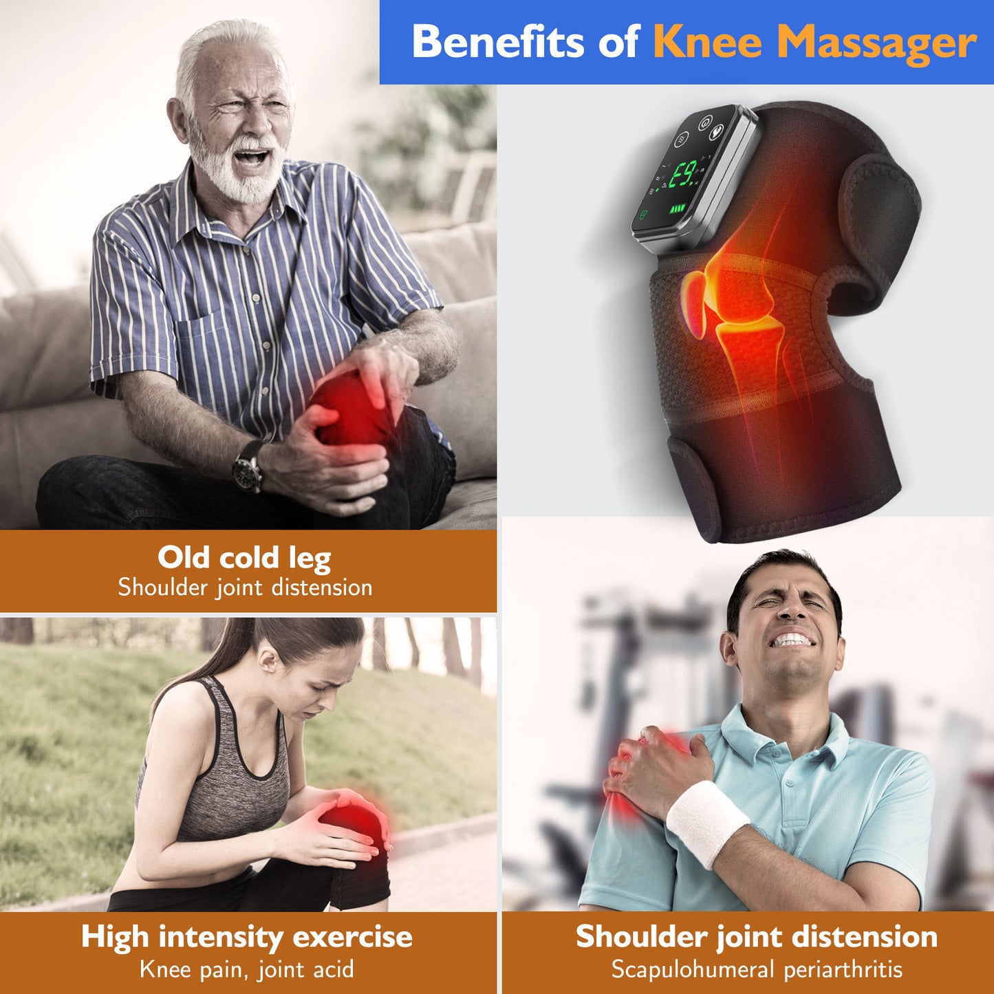 Knee Heating Brace with Massage